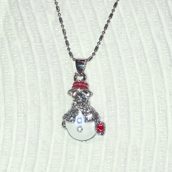 Swarovski Jewelry - Swarovski crystal snowman Christmas silver chain